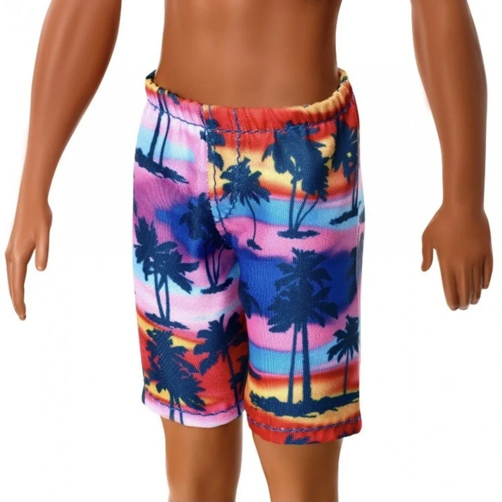 Barbie Ken Beach Doll Wearing Tropical Print Swimsuit New In Package Retro Cool